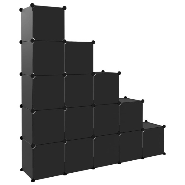 Berkfield Storage Cube Organiser with 15 Cubes Black PP