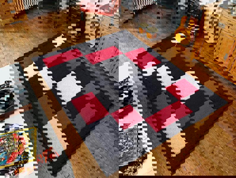 Smart Living Havana Carved Rug - Black Red