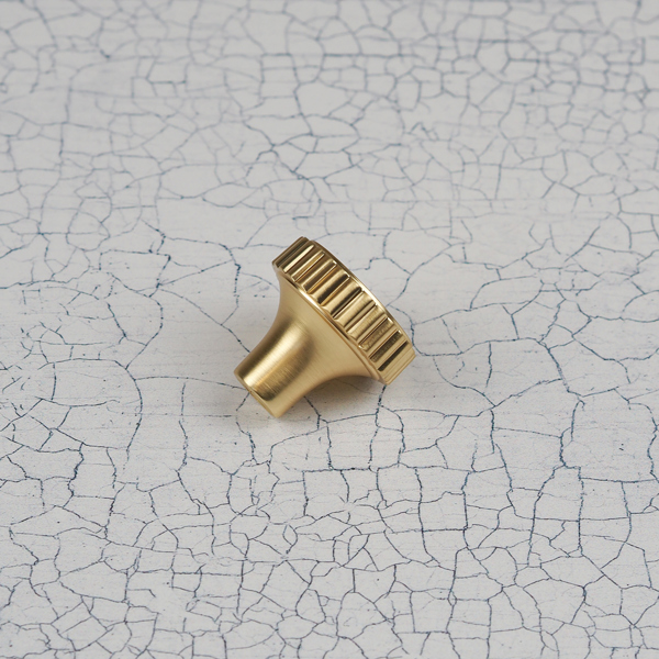 Handle & Home Brushed Brass Ribbed Detailing Handles and Coordinating Knobs