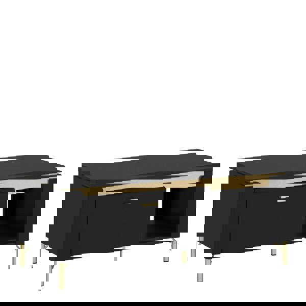 Furniture To Go Genoa Coffee Table 1 Drawer in Black Matt/Gold