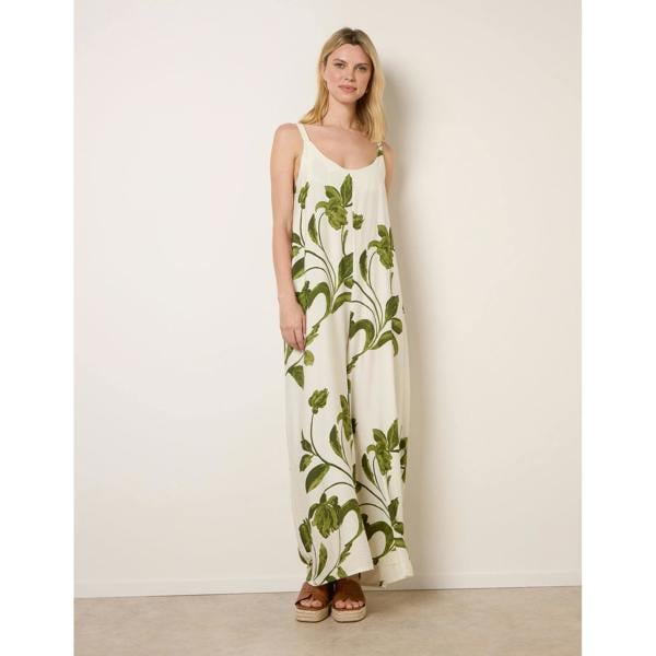 Blue Vanilla Floral Print Wide Leg Jumpsuit