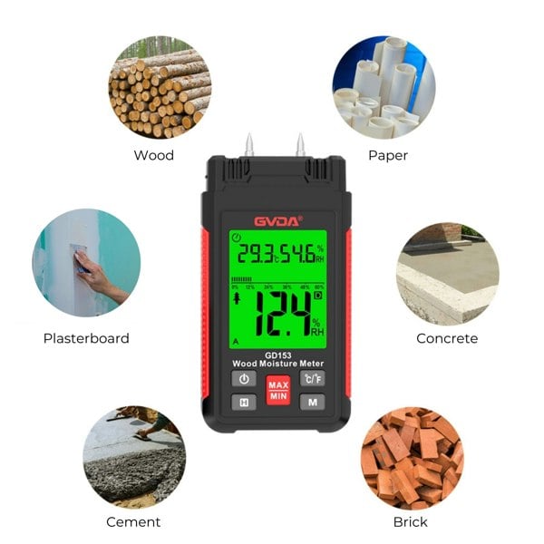 Callow Retail Digital Wood Moisture Meter - Accurate Timber & Concrete Moisture Meter