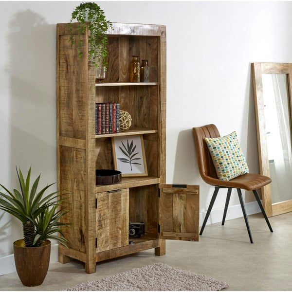 IH Design Valor Mango Wooden Bookcase With 2 Doors