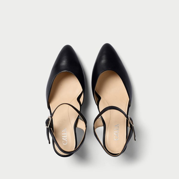 Calla Shoes Patricia - Black Leather Heels