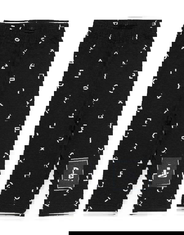 PlayStation Girls Grey White Logo Controller Symbols Short Sleeve Short Leg Pyjama Set