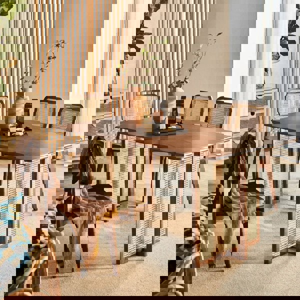 Isla Dining Table, Rattan & Solid Wood-Rit Concept-Rit Concept