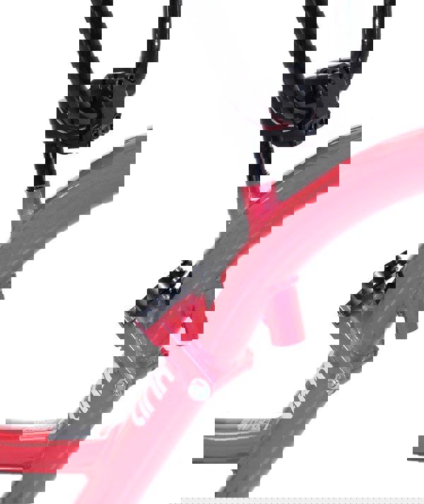 Close-up of Pink tag-along bike