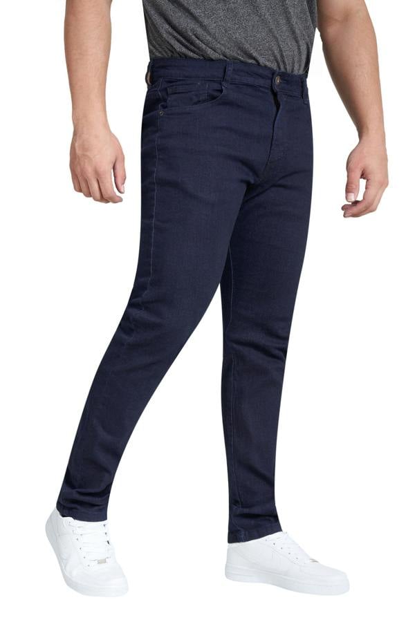 Smart Living Skinny Fit Denim Jeans Classic Cotton Casual Trousers - Indigo