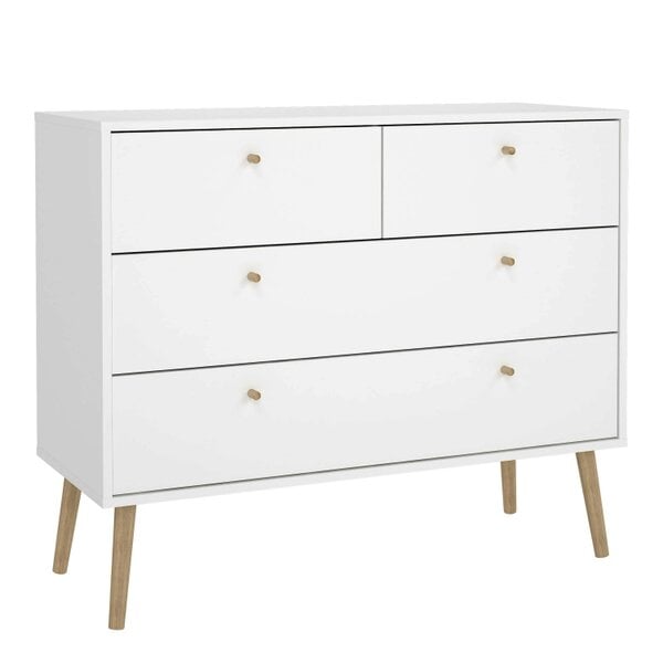 Wyld Haus Quietbloom White Wooden Chest 4 Drawers