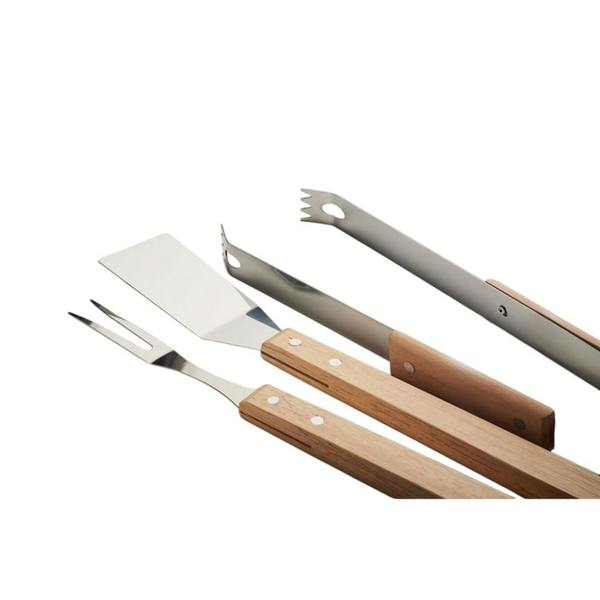 MidOcean Smokey Oak BBQ Tool Set (Pack of 3) - Wood - 