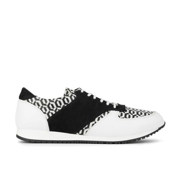 Embassy London San Francisco - White & Black Hexa - Men's lace-up leather & suede trainer