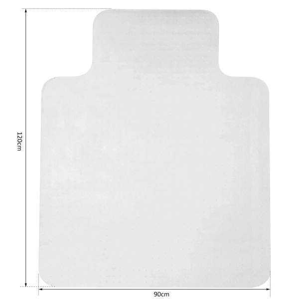 Rectangular clear office chair mat for carpeted floors with rounded corners