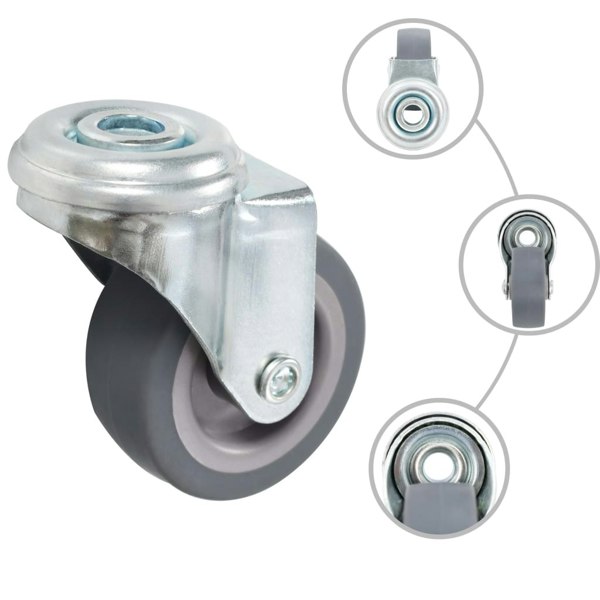 Berkfield 12 pcs Bolt Hole Swivel Casters 50 mm