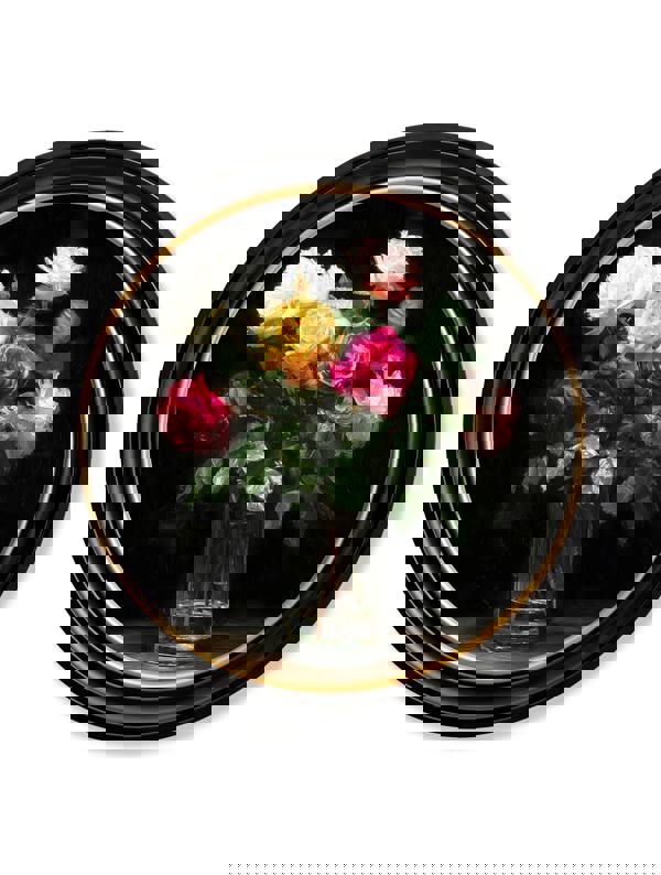 Exceptional Art Garden Roses After Dark - Oxford round frame