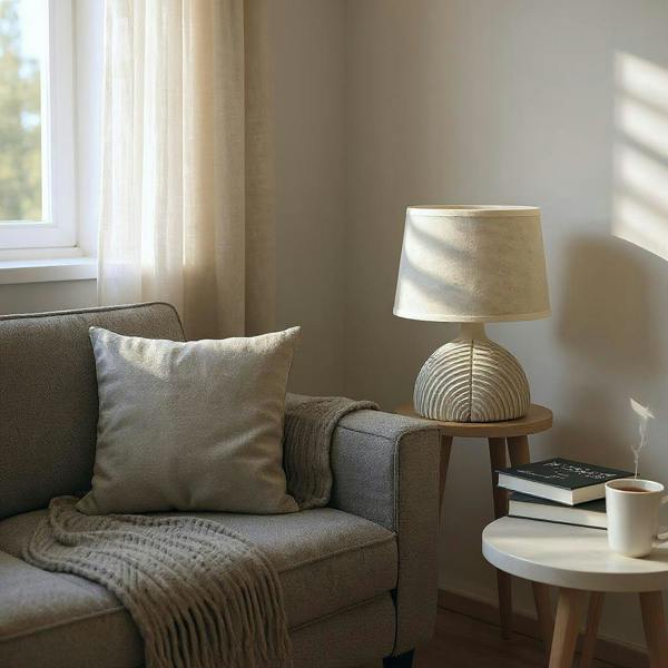 30X14X23CM TABLELAMP 9" BLEIGE SHADE