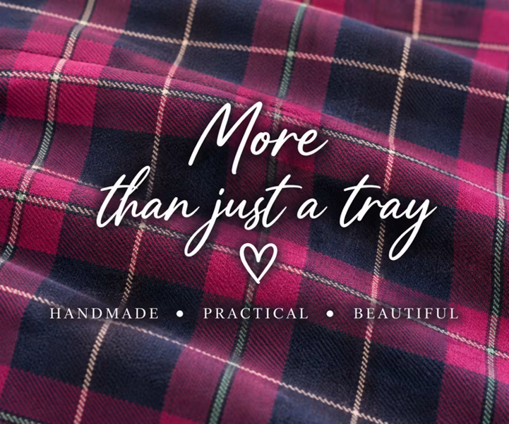 Made in the Mill Luxury Burgundy Boyd Tartan Lap Tray With Bean Bag