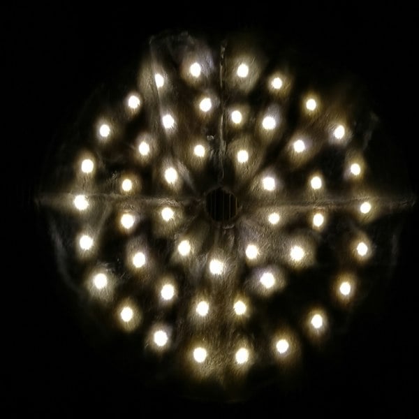 Samuel Alexander 90cm USB Powered LED White Fur Fabric Christmas Tree Skirt