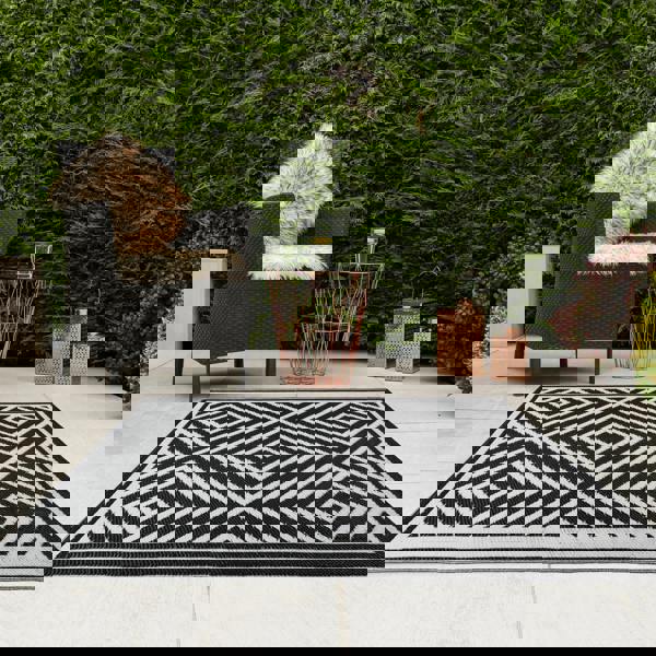 JVL The Gardener Reversible Tile Design Outdoor Patio Rug 120x170cm