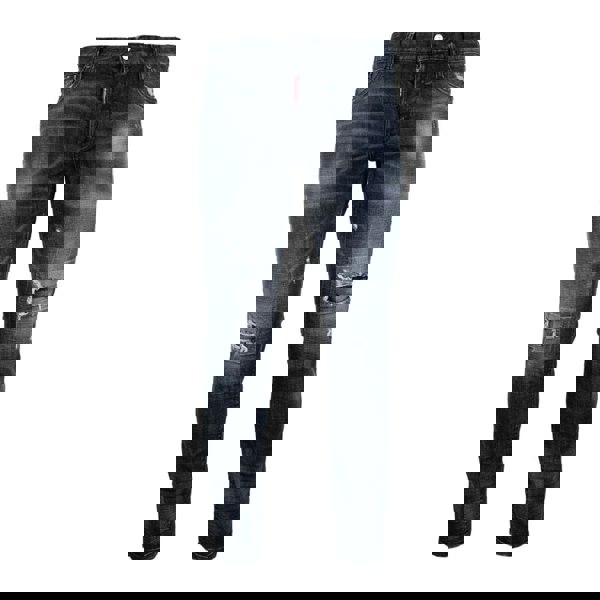 Dsquared2 Relaxed Long Crotch Reinforced Ripped Black Jeans W34 / 32L