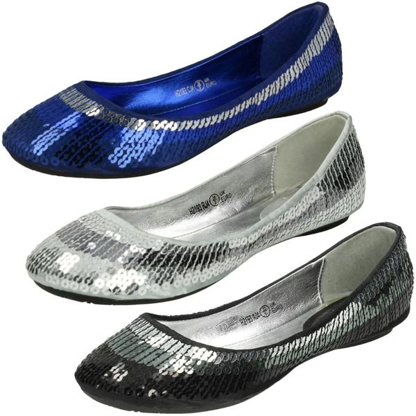 Cutie Girls Cutie Flat Slip On Sequin Ballerina Shoes