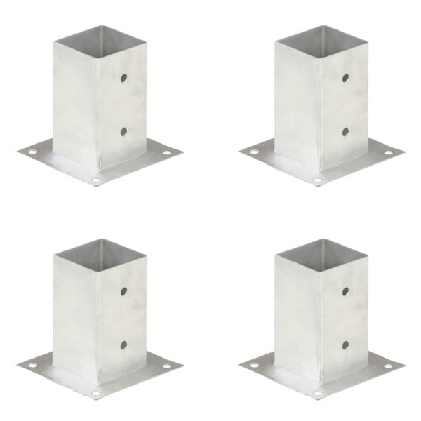 Berkfield Post Anchors 4 pcs Galvanised Metal 81 mm