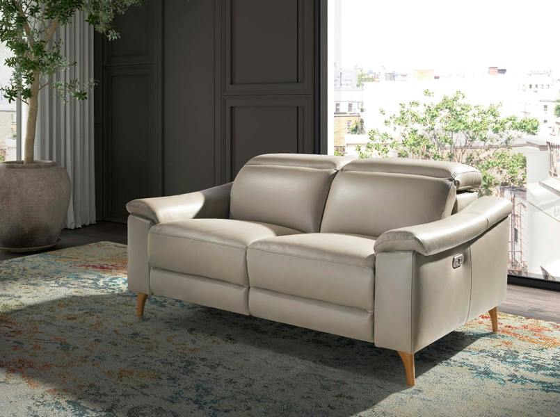 Angel Cerdá Relax sofa in taupe grey leather 6189/6190