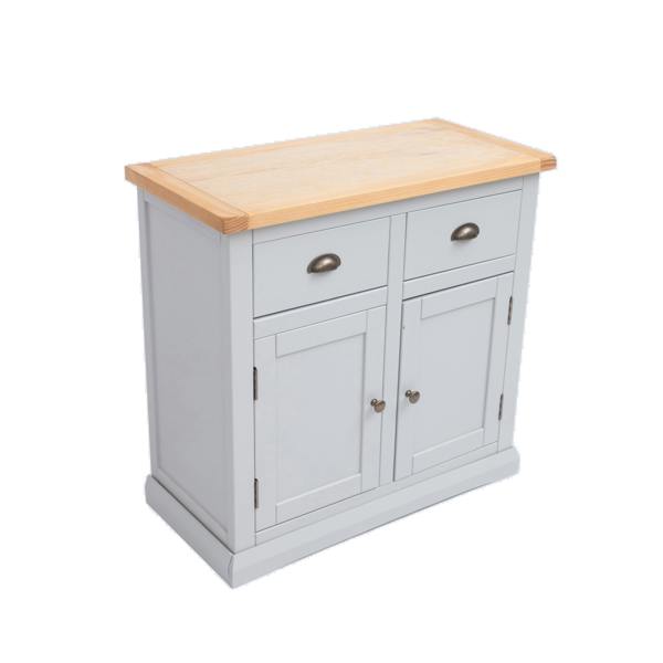 Cabinet Bits Loreo Light Grey 2 Drawer 2 Door Sideboard Brass Cup Handle
