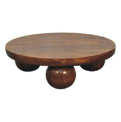 Wyld Haus Reims Chestnut Mango Wood Ball Feet Round Coffee Table