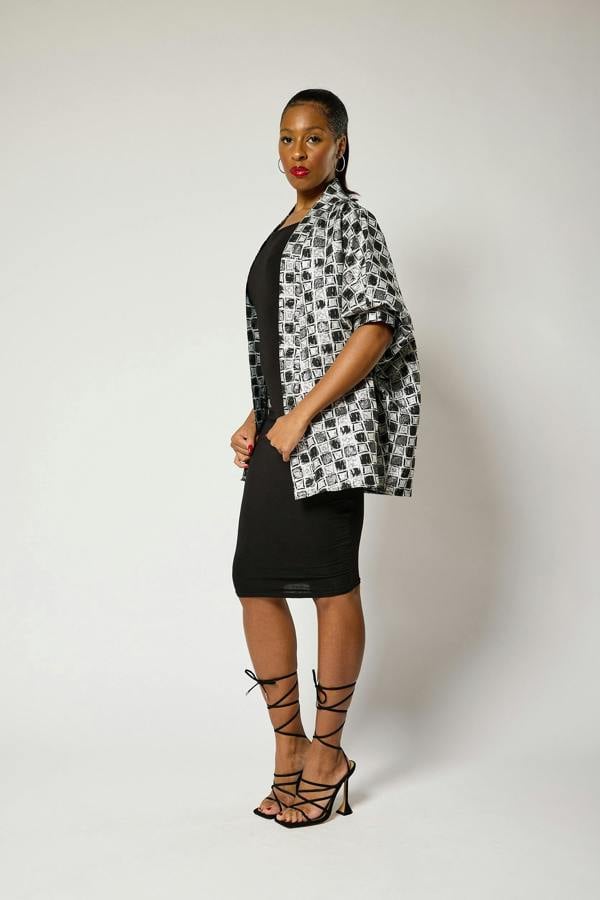 Lioness by TF Short Checkered Kimono Jacket