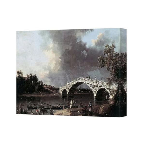 Benjamin Tate Design Arch Bridge Over River Landscape Canvas Wall Art Print 1919 Style