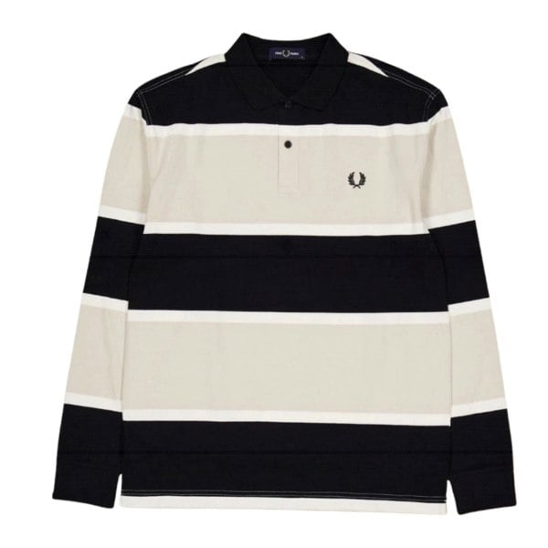 Fred Perry M7713 691 Oatmeal/Black/Cream Polo Shirt Mens XS