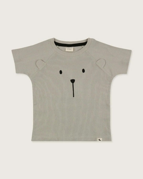 organic cotton Grey Bear Face Print Top - image 1
