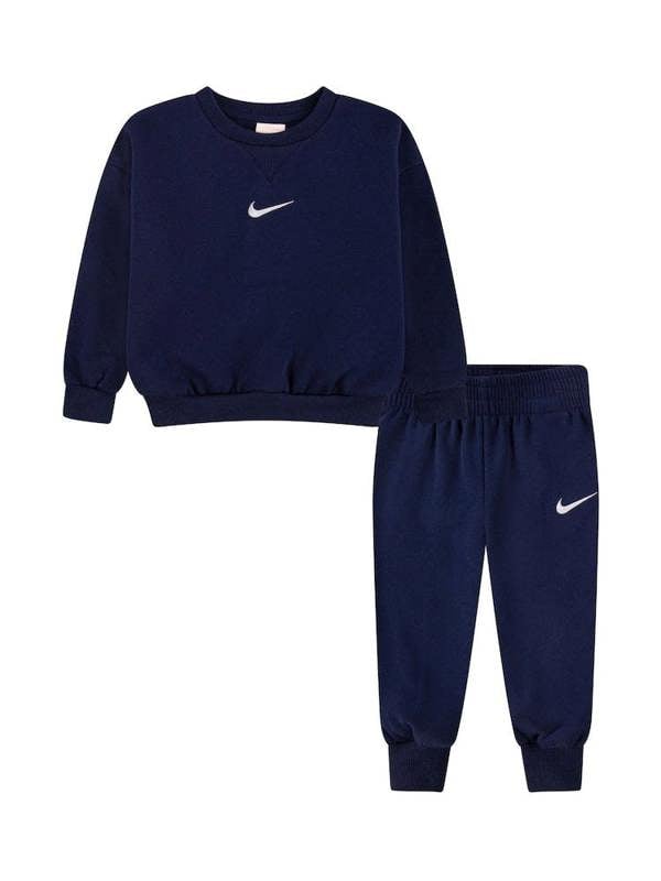 Nike Kids Unisex Fleece Crew Neck Tracksuit Navy