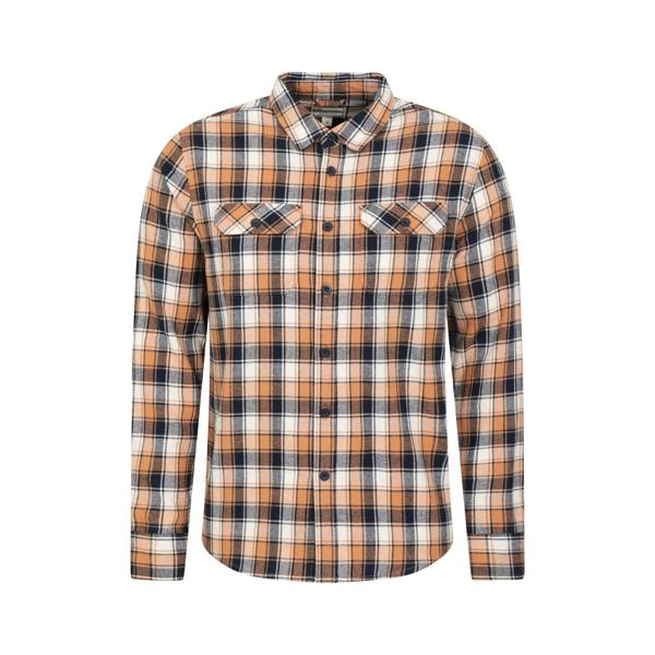 Mountain Warehouse Mens Trace Flannel Long-Sleeved Shirt - Mustard - 