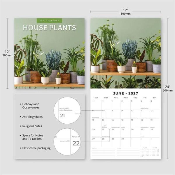 House Plants Calendar 2027, Wall Calendars, Month To View, Lifestyle, Gift