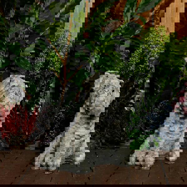 Cute Bulldog Pup Garden Ornament Dog Statue 