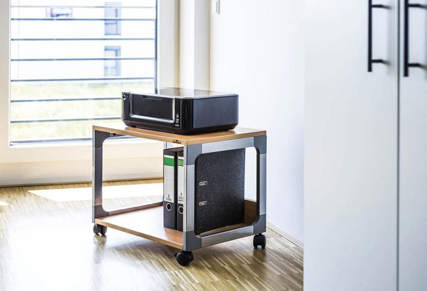 Durable Multi Function Office Trolley 48 | Includes 2 Strong Shelves | Beech