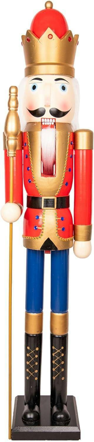 150cm Wooden Christmas Nutcracker Soldier Ornament, Hand-Painted Wood Festive Decoration image 8