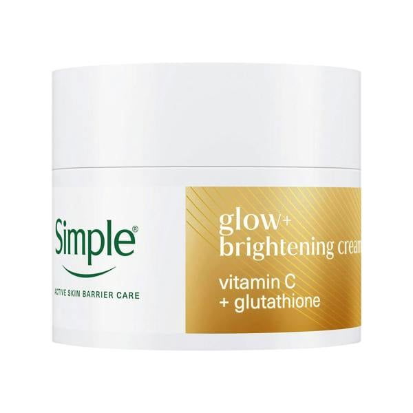 Simple Glow+ Facial Moisturiser Radiance Boosting Hydrating Face Cream, 50ml