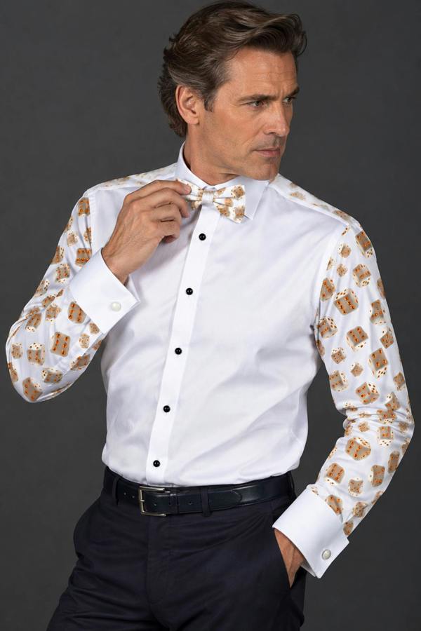 Claudio Lugli High Stakes Dice Tuxedo Shirt