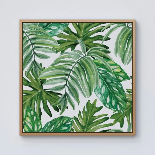 Warren Reed Exotic Rainforest Leaves Framed Canvas