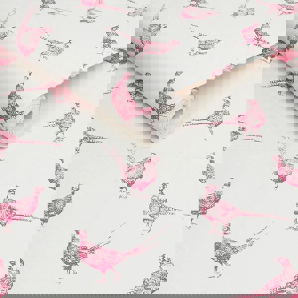 Joules Flirty Pheasants Wallpaper - Truly Pink - 10m
