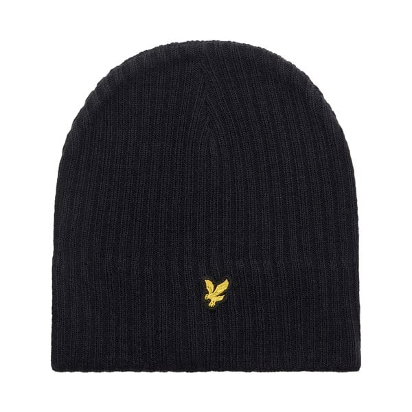 Lyle & Scott Mens Ribbed Knitted Beanie - Dark Navy