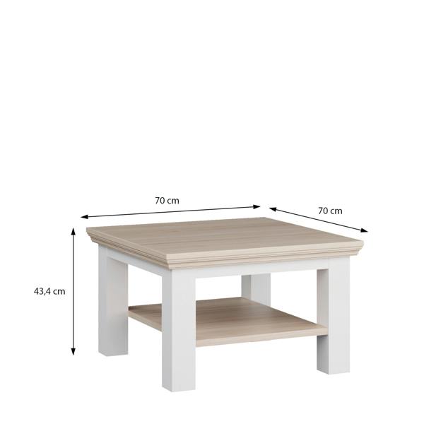 Furniture To Go Pontypool Small Coffee Table with Shelf in White and Riva Oak
