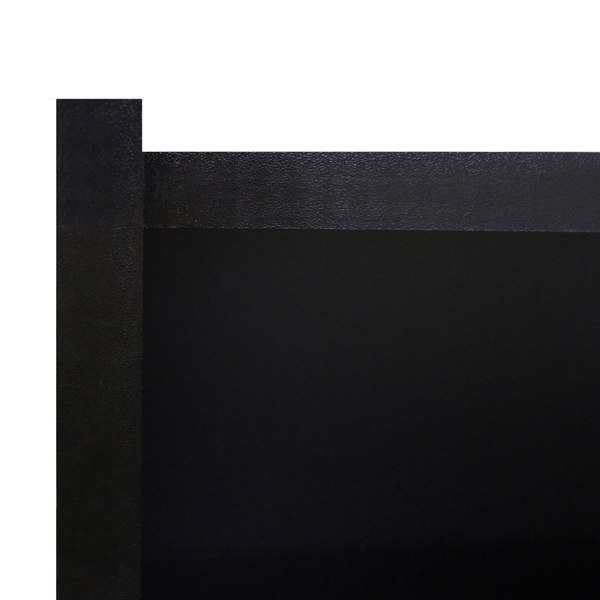Sleek black A1200 retail shop counter with a smooth finish, featuring a minimalist design and sturdy construction for display and sales
