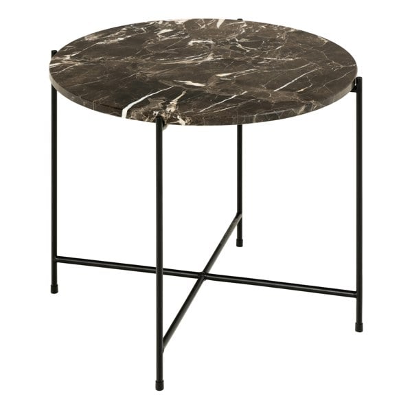Furniture To Go Avila Side Table with Brown Marble Top 52x40cm