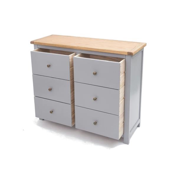 Cabinet Bits Mirano 6 Drawer Chest of Drawers Brass Knob