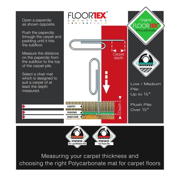 Floortex Cleartex® Unomat Anti-Slip Chair Mat Hard Floors and Carpet Tiles - 116 x 150cm