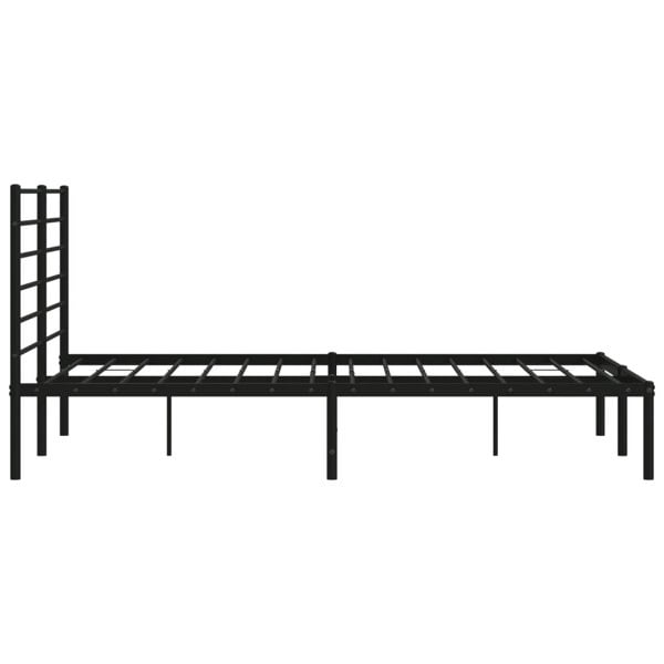 Berkfield Metal Bed Frame with Headboard Black 120x200 cm
