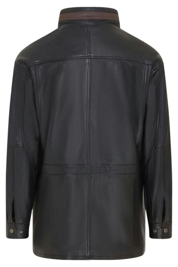 Infinity Leather Mens Soft Italian Leather Parka Coat-Winnipeg